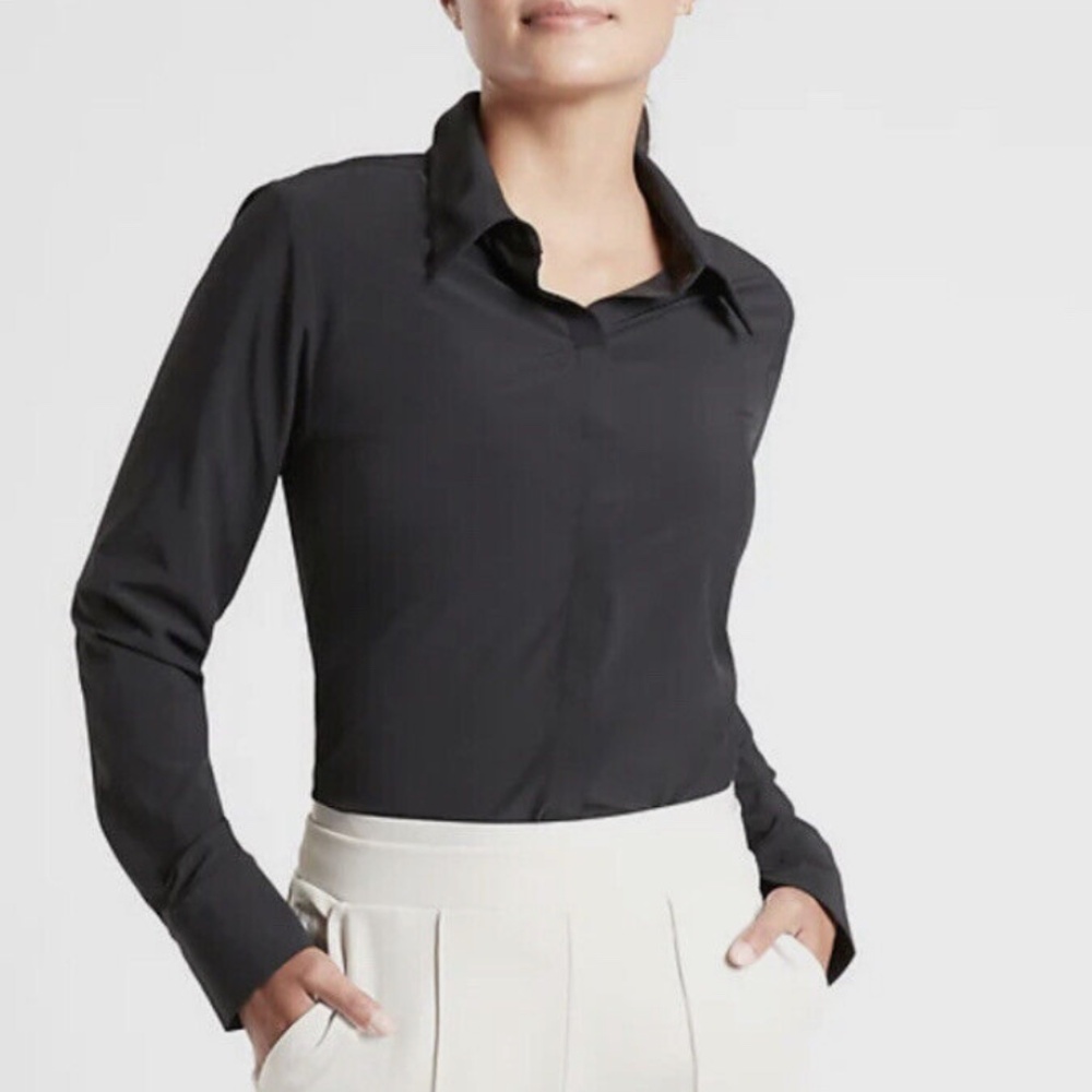 Classic Women's Black Button-Front Shirt